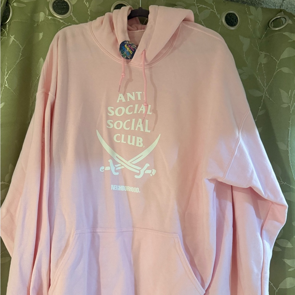 Anti Social Social Club X Neighborhood collab Light Pink Hoodie